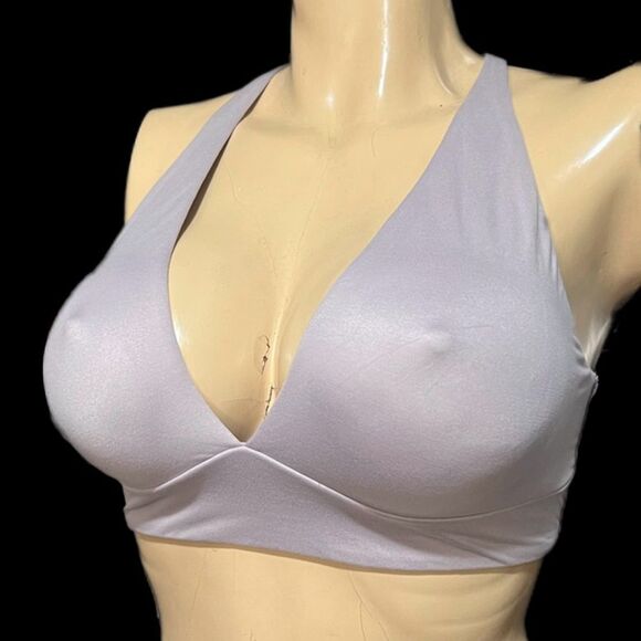 Victorias Secret Supersoft Unlined plunge Wire free Bralette Bra Gray 38C New - Picture 2 of 11